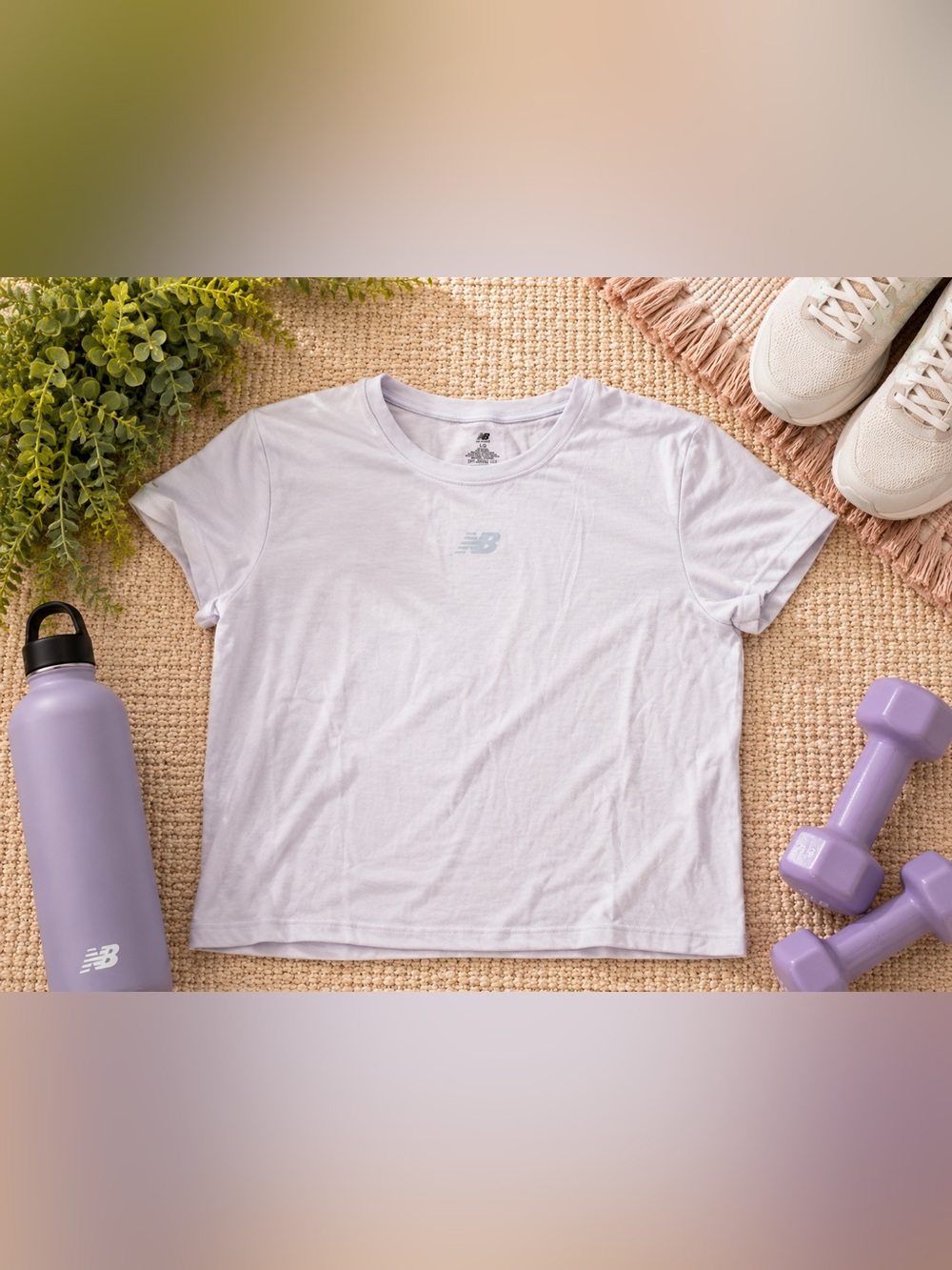 New Balance Women's Lavender Crew Short-Sleeve Tee
